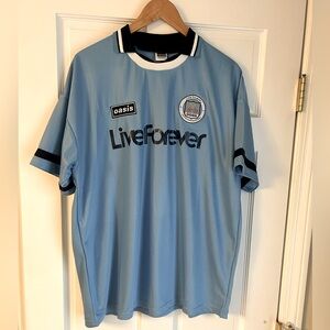 Oasis Live Forever Manchester City Football Soccer Shirt XL